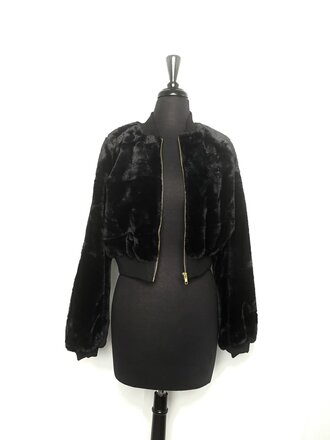 ΑΚΑ AKA Black Plush Jacket