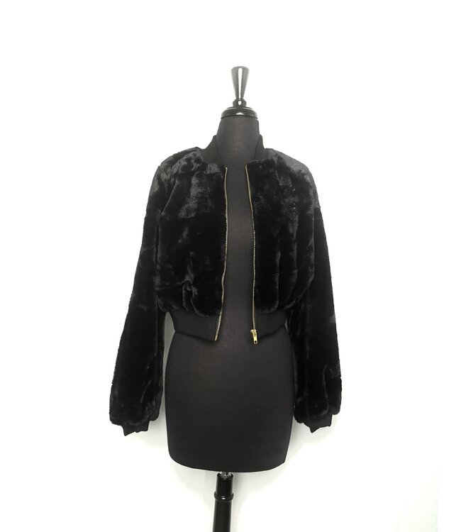 ΑΚΑ AKA Black Plush Jacket