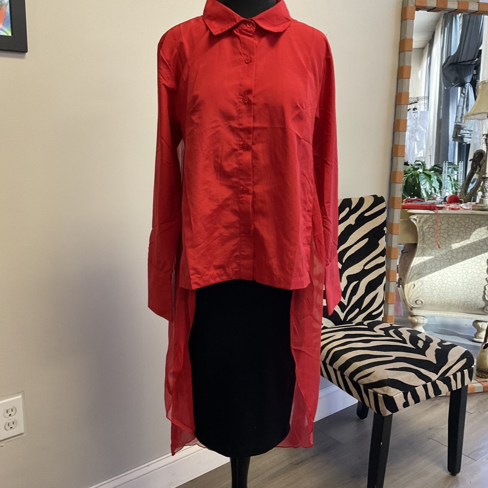 ΔΣΘ DST Red Dress shirt with Chiffon Back