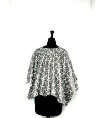W Snakeskin print leather poncho cape