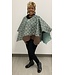 W Snakeskin print leather poncho cape