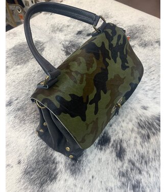 W Camo Fur Genuine Leather Purse