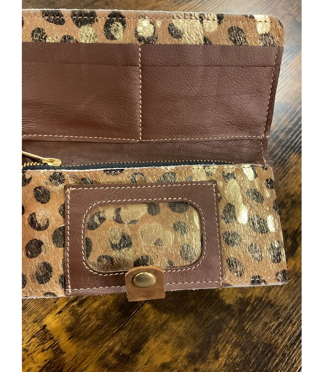 Genuine Leather Cheetah Cowhide Full Sized Wallet (FA25)