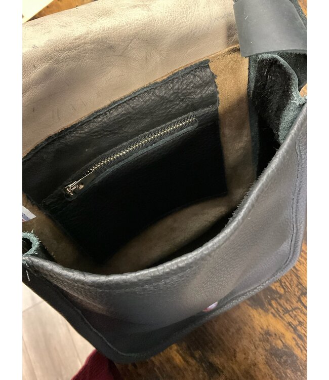 W Genuine Leather Leopard Cowhide Crossbody (FA25)