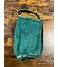 Green Fur Genuine Leather Make Up Bag