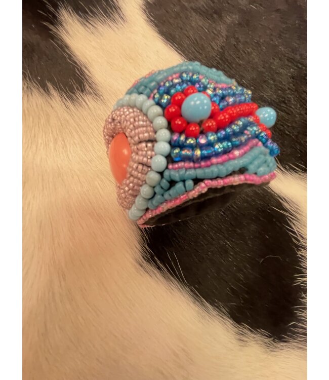 W Pastel Beaded Cuff Bracelet