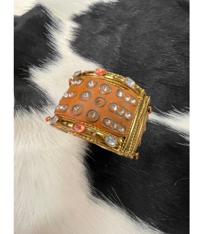 W Orange Studded Cuff