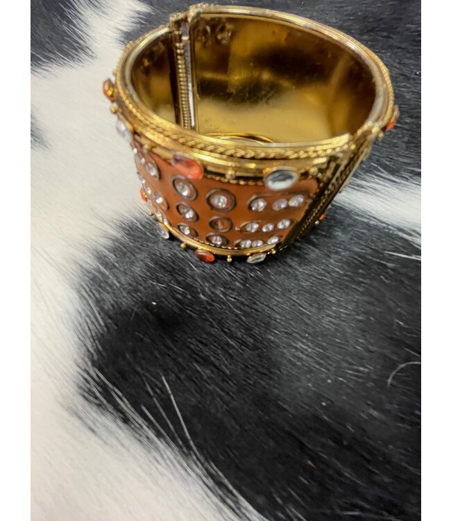 W Orange Studded Cuff