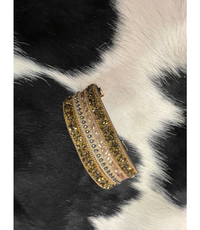W Magnetic Beaded Cuff Bracelet