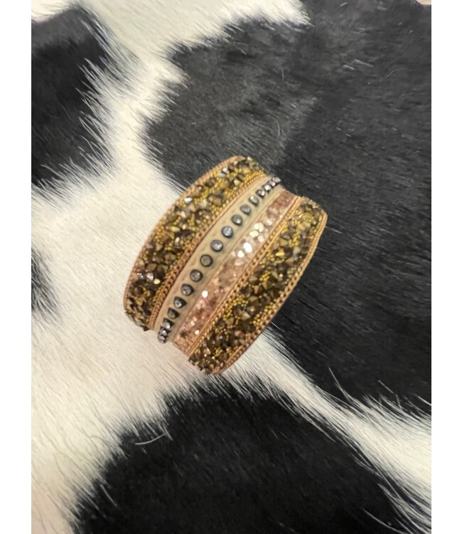 W Magnetic Beaded Cuff Bracelet