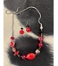 W Crimson, Cream and Black Necklace and Earring Set