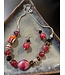 W Crimson, Cream and Black Necklace and Earring Set