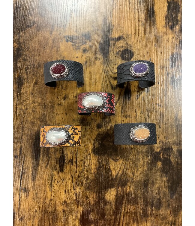 W Stone Cuff Bracelet