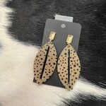 W Felt leopard print earrings