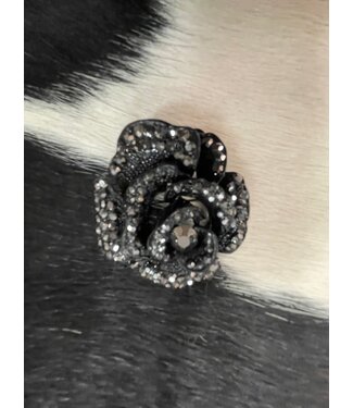 W Black Rose Brooch