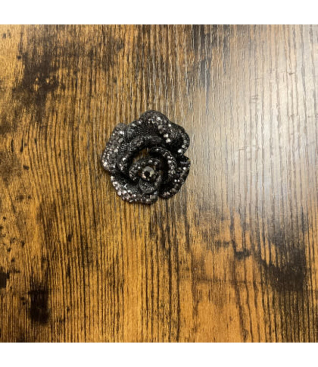 W Black Rose Brooch