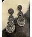 W Double Teardrop Beaded Earrings