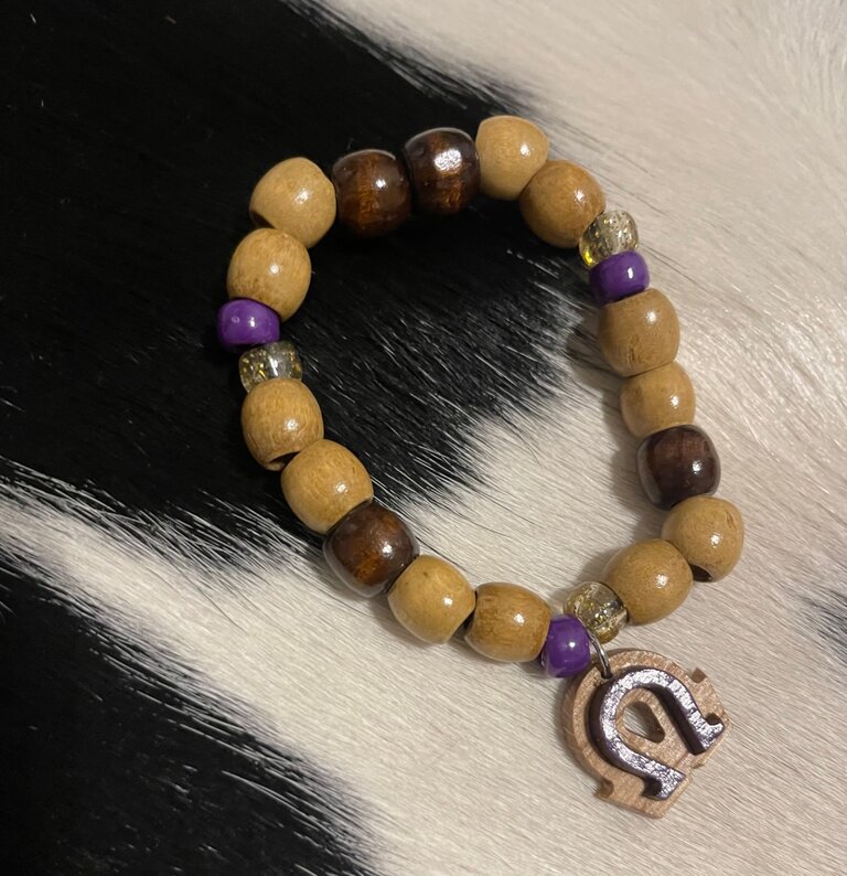 ΩΨΦ OPP Wooden Beaded Bracelet (*IS)(FA24)