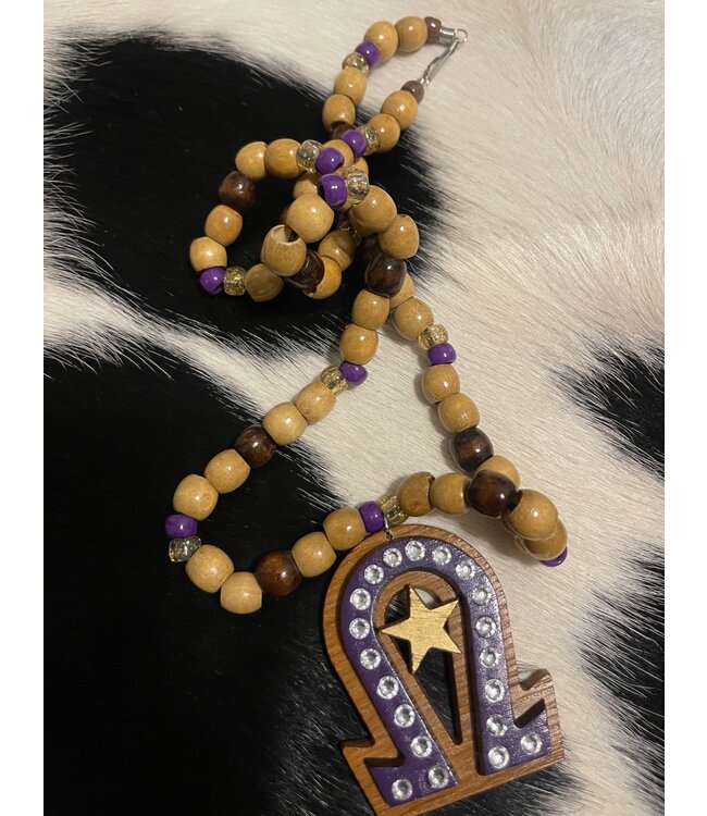 ΩΨΦ NEW! OPP Wooden Beaded Necklace w/Star (FA25)