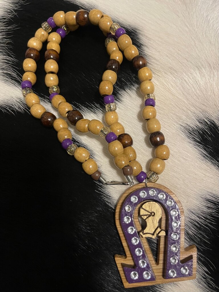 ΩΨΦ OPP Wooden Beaded Necklace (Design 2) (*IS)(FA24)