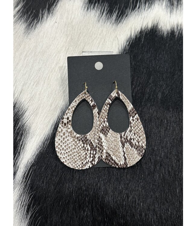 W Felt Fabric Snakeskin Earrings