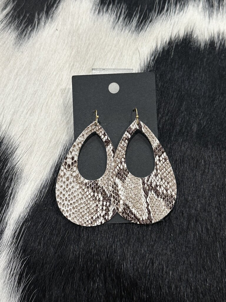 W Felt Fabric Snakeskin Earrings