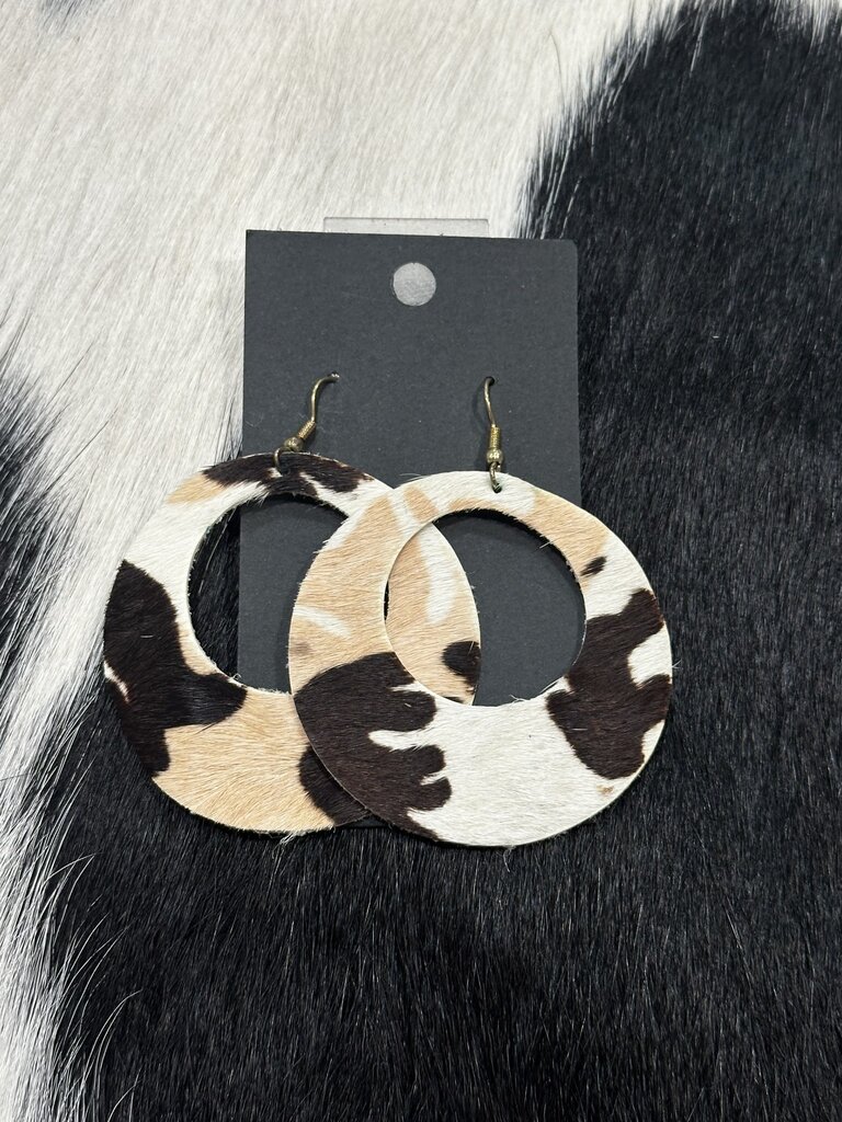W Genuine Leather Handmade Earrings: Calico
