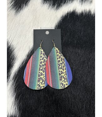 W Genuine Leather Handmade Earrings: Colorful Leopard