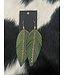 W GreenLeather/Gold Leaf Earrings