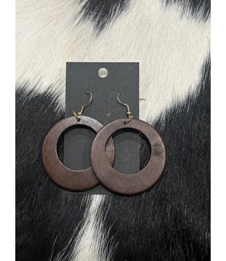 W Wooden Hoop Earrings
