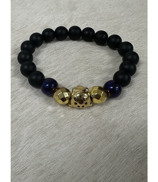 W Beaded Bracelet With Special Golden Charm