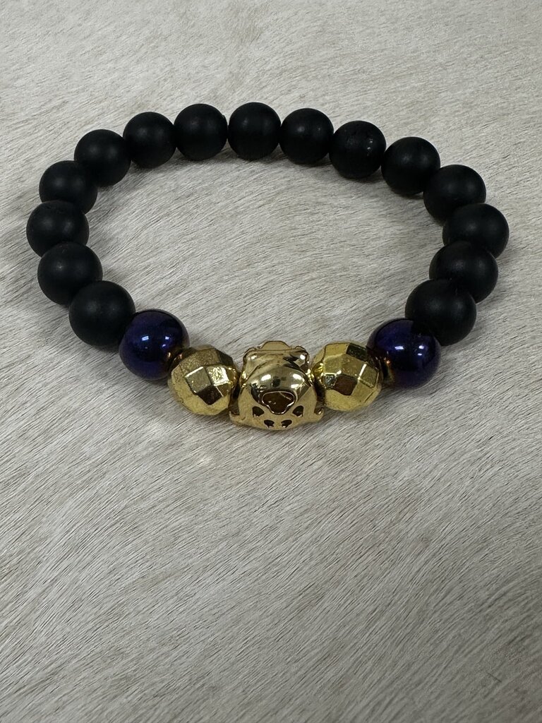 W Beaded Bracelet With Special Golden Charm