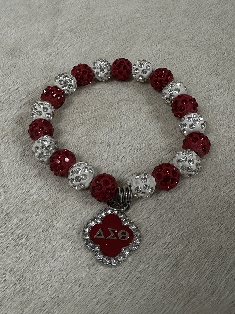 ΔΣΘ W Delta Beaded Bracelet With Charm