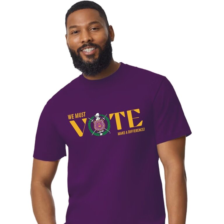 ΩΨΦ OPP Purple & Gold Voter T-shirts (MD-3X)