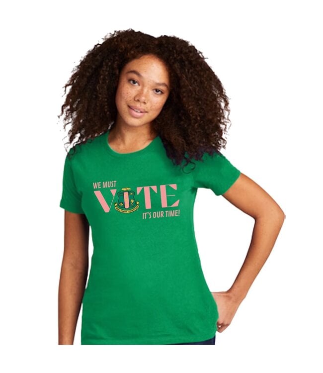 ΑΚΑ AKA "Rockee" Green Voter T-shirt (SM-3X)