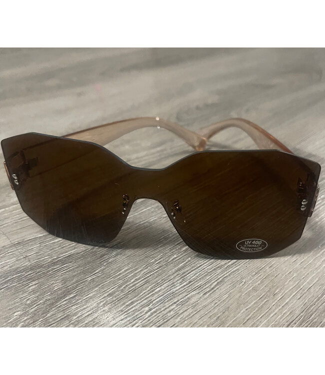 W Rimless Sunglasses Black & Taupe 2025