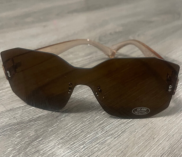 W Rimless Sunglasses Black & Taupe 2025