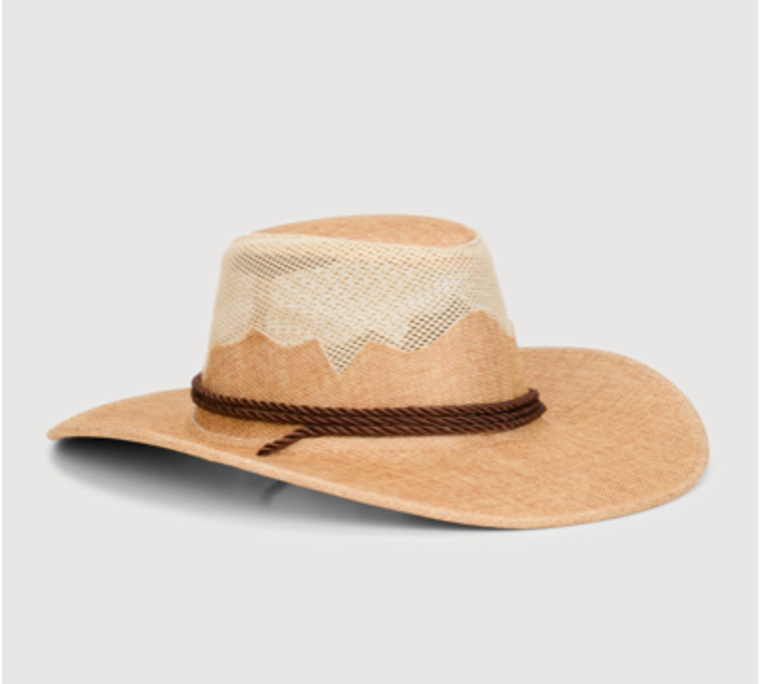 W Mesh Detail Woven Cowboy Hat 2025