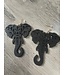 ΔΣΘ W  Wooden Elephant Earrings (Black,Tan,Brown, Lt Brown) 2025