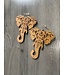 ΔΣΘ W  Wooden Elephant Earrings (Black,Tan,Brown, Lt Brown) 2025