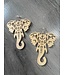 ΔΣΘ W  Wooden Elephant Earrings (Black,Tan,Brown, Lt Brown) 2025