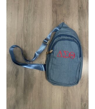ΔΣΘ DST Denim Zip Double Pocket Sling Backpack 2025