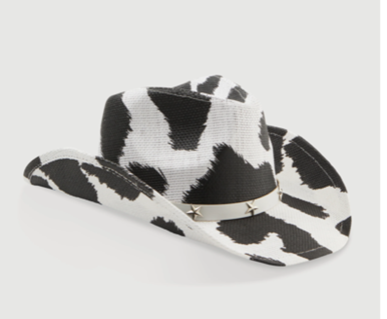 W Cow Print Star Studded Cowboy Hat 2025
