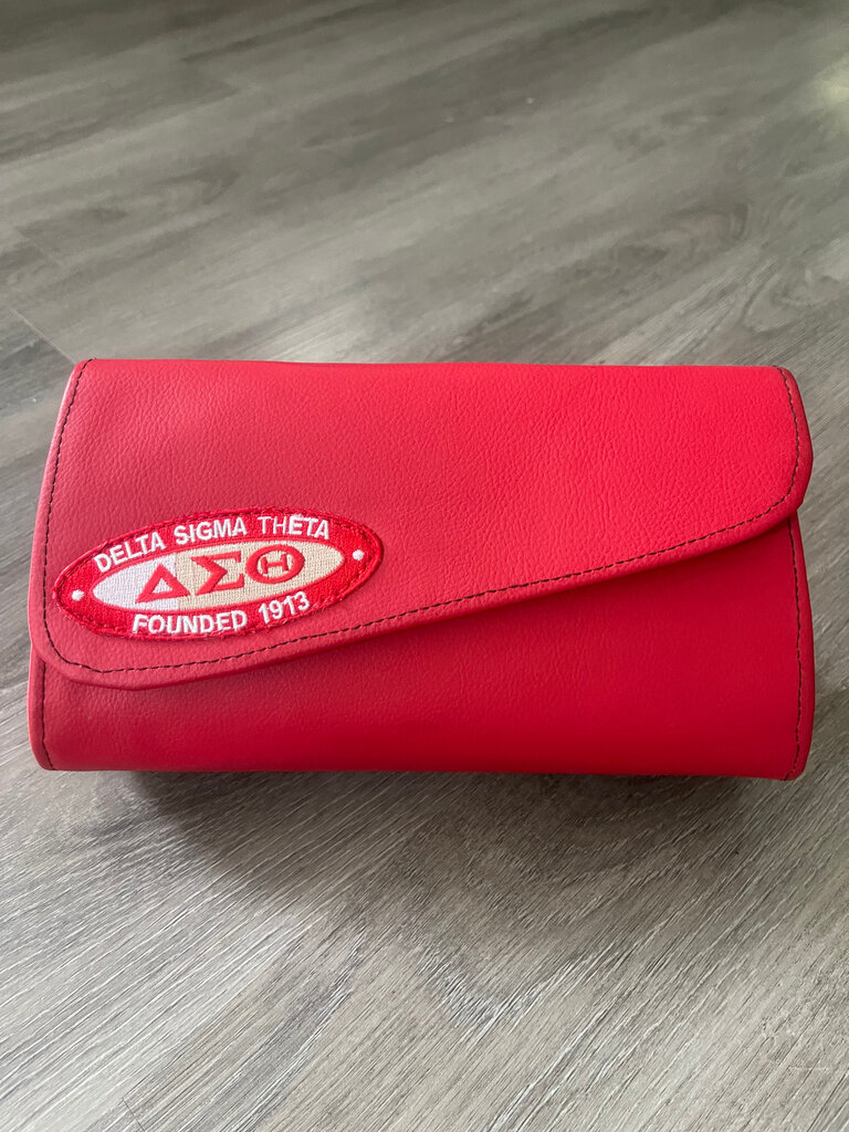 ΔΣΘ DST embroidered patch red clutch 2025