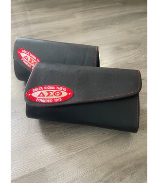 ΔΣΘ DST embroidered patch black clutch 2025