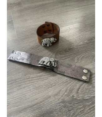 ΔΣΘ W Rhinestone Elephant Cuff Bracelet (Bronze & Pewter) 2025