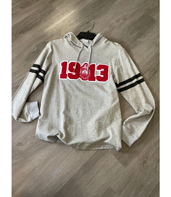 ΔΣΘ DST 1913 Red, Black & Gray Hoodie (FA25)