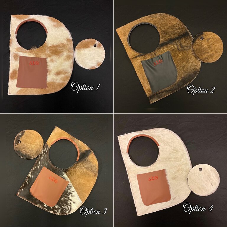ΔΣΘ DST Cowhide & Leather D Bag w/Pouch (9 Styles) 2025