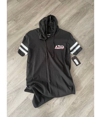 ΔΣΘ DST Short Sleeve Hooded Tunic (Black & Grey) MD/LG 2025
