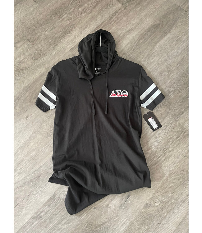 ΔΣΘ DST Short Sleeve Hooded Tunic (Black & Grey) MD/LG 2025